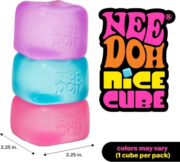 Schylling NeeDoh Nice Cube – frosted translucent ice-cube sensory squish toy with Super Solid Squish — Image 4 of 5