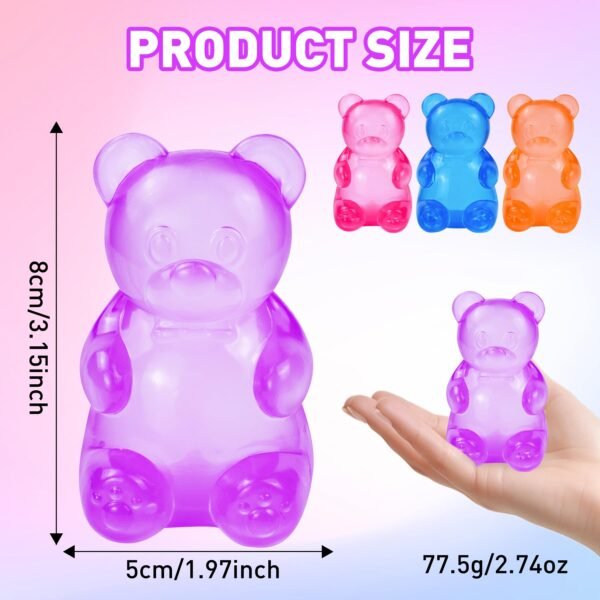 Blue jelly NeeDoh Gummy Bear Taba Squishy being squeezed — Image 9 of 11