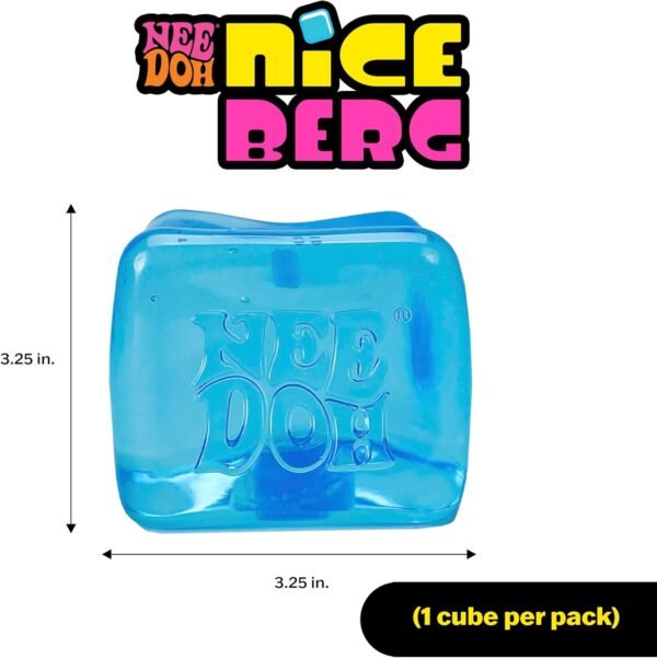 NeeDoh Souq giant Nice Berg – clear blue ice-cube sensory squish toy — Image 6 of 6
