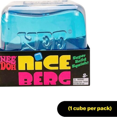 NeeDoh Souq giant Nice Berg – clear blue ice-cube sensory squish toy — Image 2 of 6