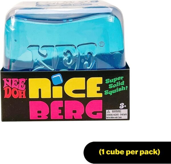 NeeDoh Souq giant Nice Berg – clear blue ice-cube sensory squish toy — Image 2 of 6