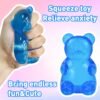 Blue jelly NeeDoh Gummy Bear Taba Squishy being squeezed — Image 5 of 11