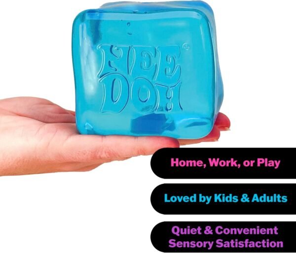 NeeDoh Souq giant Nice Berg – clear blue ice-cube sensory squish toy — Image 5 of 6