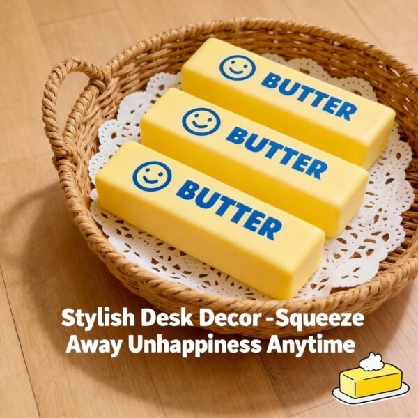 Hand holding a NeeDoh Butter Squishy realistic slow-rise butter stick toy — Image 8 of 11