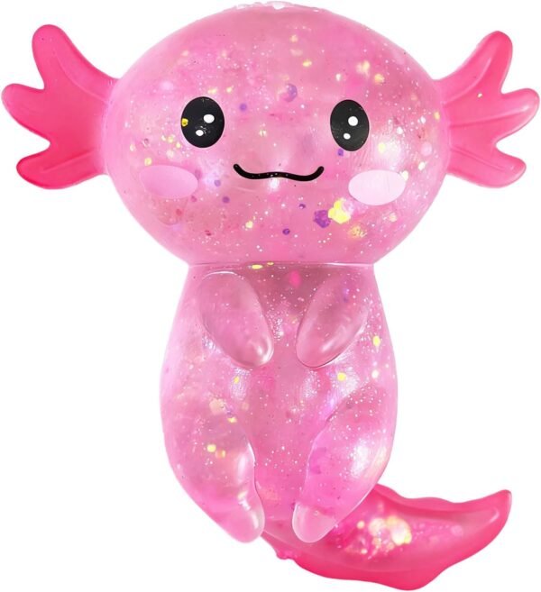 Glitter axolotl squishy two-pack showing pink and blue toys — Image 9 of 10