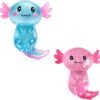 Glitter axolotl squishy two-pack showing pink and blue toys — Image 1 of 10