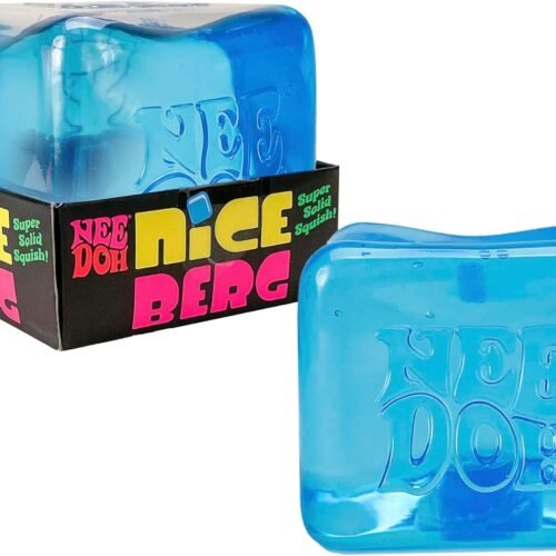 NeeDoh Souq giant Nice Berg – clear blue ice-cube sensory squish toy — Image 1 of 6
