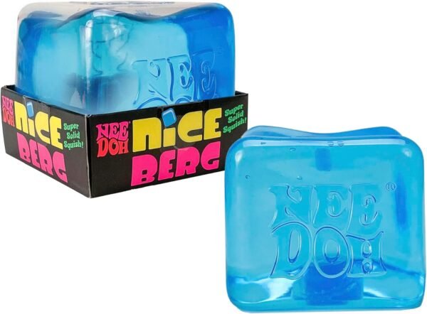 NeeDoh Souq giant Nice Berg – clear blue ice-cube sensory squish toy — Image 1 of 6