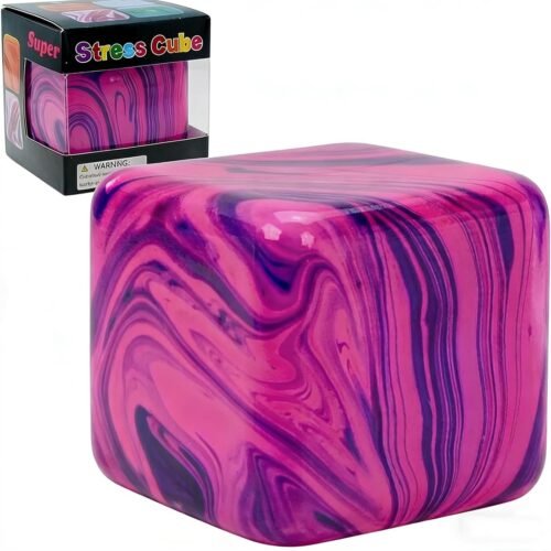 Orange marbled Nice Cube Swirl by NeeDoh – a one-of-a-kind squish cube — Image 1 of 7