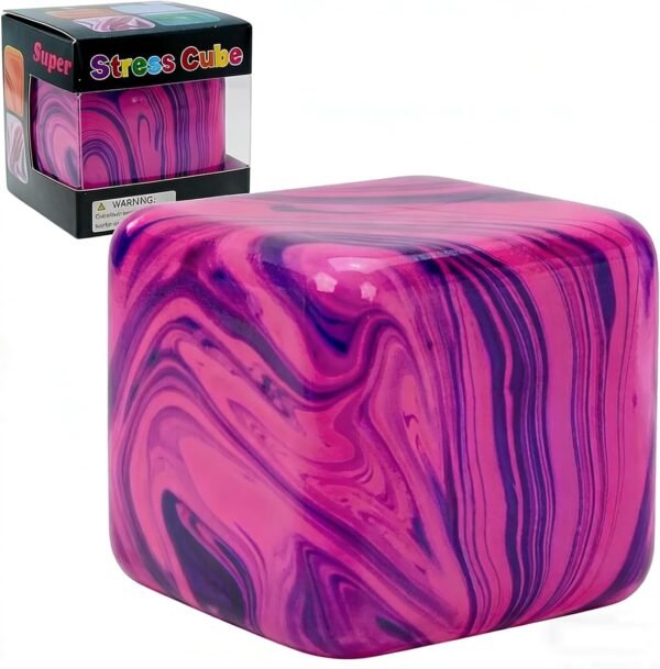Orange marbled Nice Cube Swirl by NeeDoh – a one-of-a-kind squish cube — Image 1 of 7