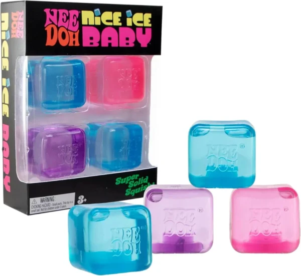 Nice Ice Baby Mini by NeeDoh – a chilled squishy cube in blue, pink, or purple — Image 1 of 1