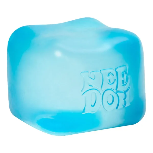 NeeDoh Nice Cube Super Solid slow-rise squishy fidget toy in translucent blue, pink, and purple — Image 1 of 7