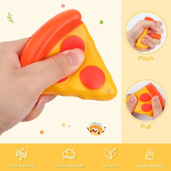 NeeDoh Pizza Squeezza pizza slice fidget toy with removable cheese and pepperoni toppings — Image 7 of 9